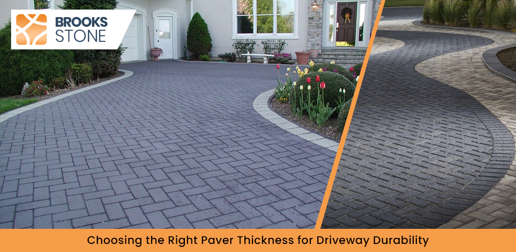 Combination of different paver thicknesses for driveways